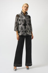 Embroidered Mesh Straight Jacket 253949